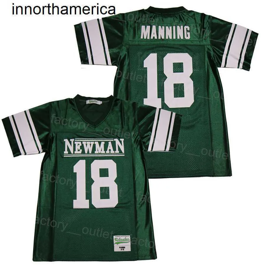 Men Football Isidore Newman High School 18 Peyton Manning Jersey Moive College All Stitched Breathable HipHop For Sport Fans Hip Hop Team Color Green