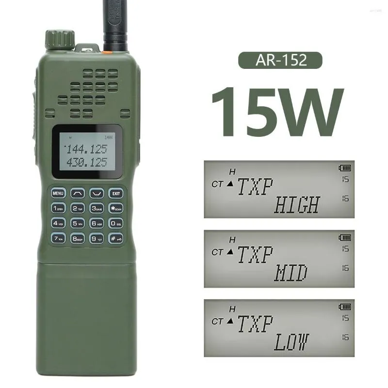 Walkie Talkie Baofeng AR-152 VHF/UHF Amatör Radyo 15W Güçlü 12000mAh Pil Taşınabilir Taktik Oyun AN /PRC-152 İki Yönlü