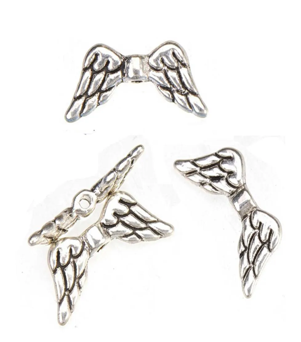Angel Wing Beads Metal Antique Silver f￶r smycken tillverkningskomponenter Nya vintage DIY -modesmycken Tillbeh￶rsavst￥nd 147mm 5001656135