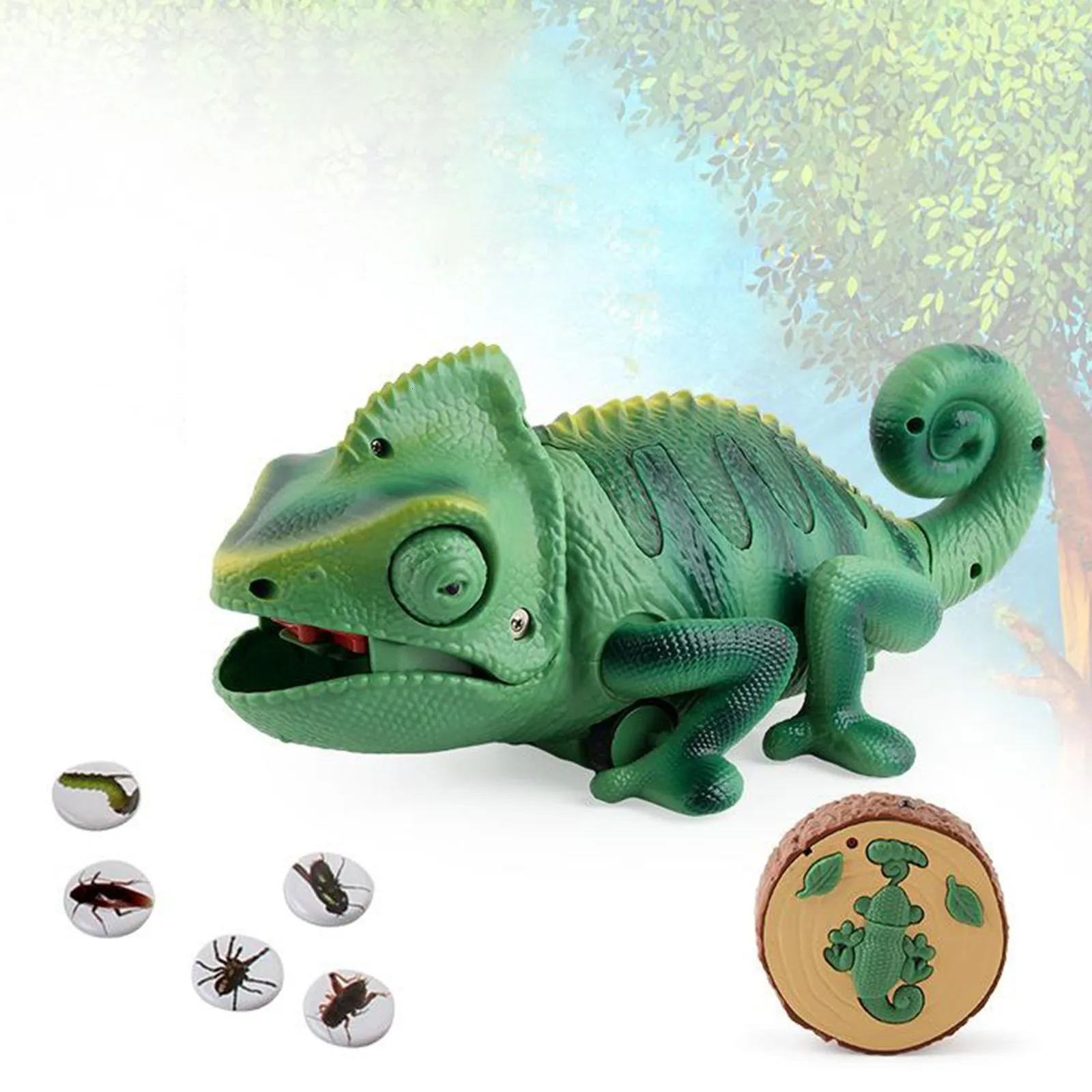 Remote Control Chameleon Toy Realistic Animal Infrared RC Chameleon Fake Chameleon Toys Electric Toys Party Favors Party Supply