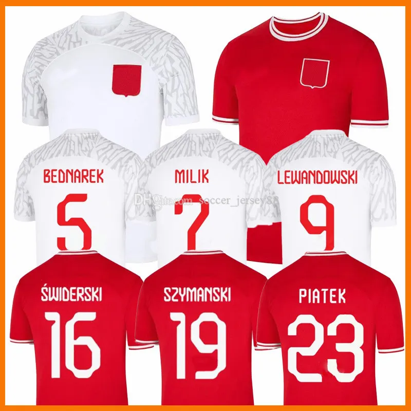 23 23 Lewandowski Futbol Formalar Evde 2022 2023 K rm z Beyaz Grosicki 11 Piszczek Milik Jersey 2022 23 Futbol Erkekleri G mlek niformalar