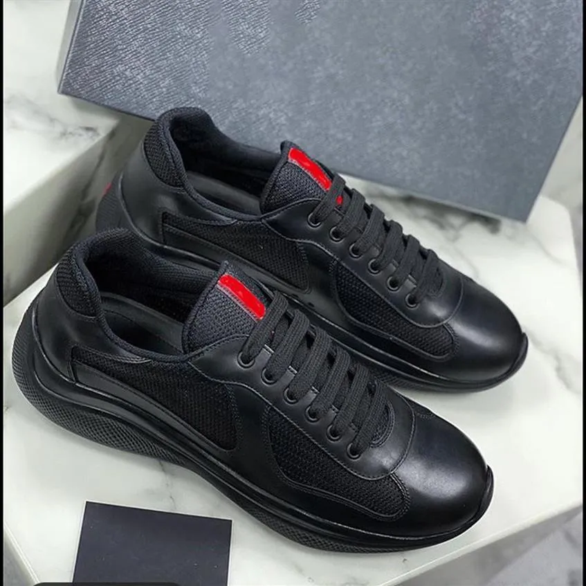 Sneakers Men Fashion Casual Shoes America's Cup Designer Patent Leather et Nylon Luxury Mens Shoe202O