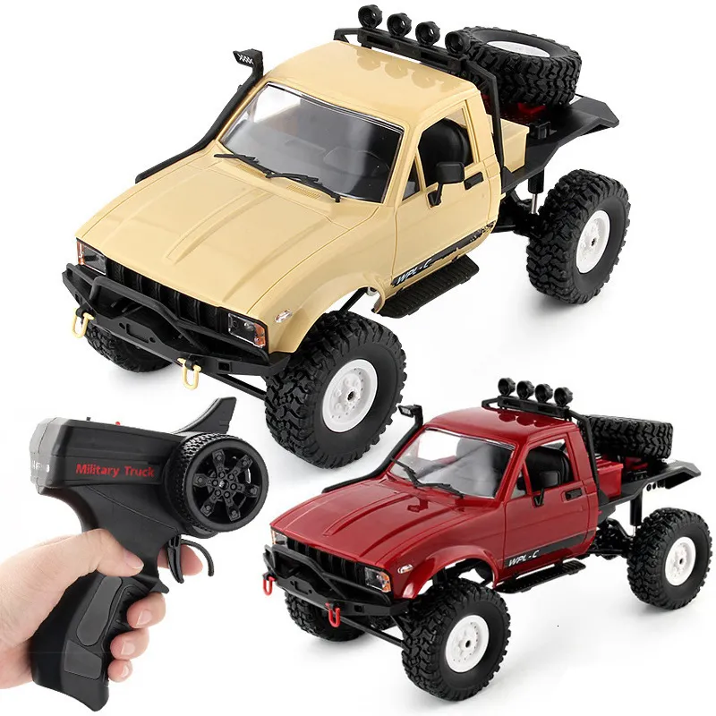 Carro elétrico / RC Carro elétrico RC 1 16 WPL C14 Escala 2 4G 4CH Mini off road RC semi caminhão RTR Kids Climb Truck Toy para crianças 221122 240314