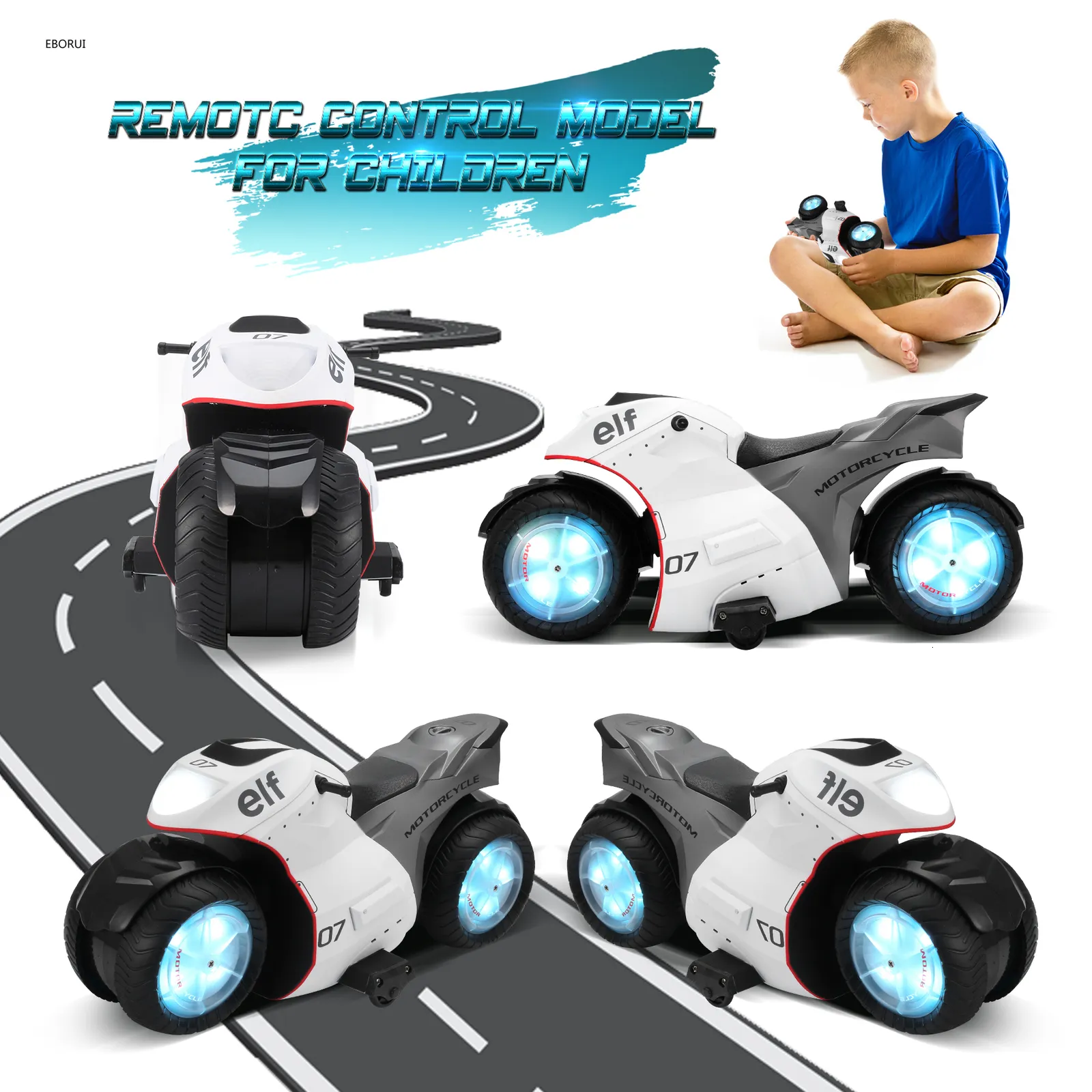 Rc Motorrad ferngesteuerte Motorräder,  Hochgeschwindigkeits-Rc-Auto-Fernbedienungsauto, 2,4 GHz 360 rotierendes  Drift-Stunt-Auto-Motorrad für Kinder im Alter von 4,5,6,7,8 und