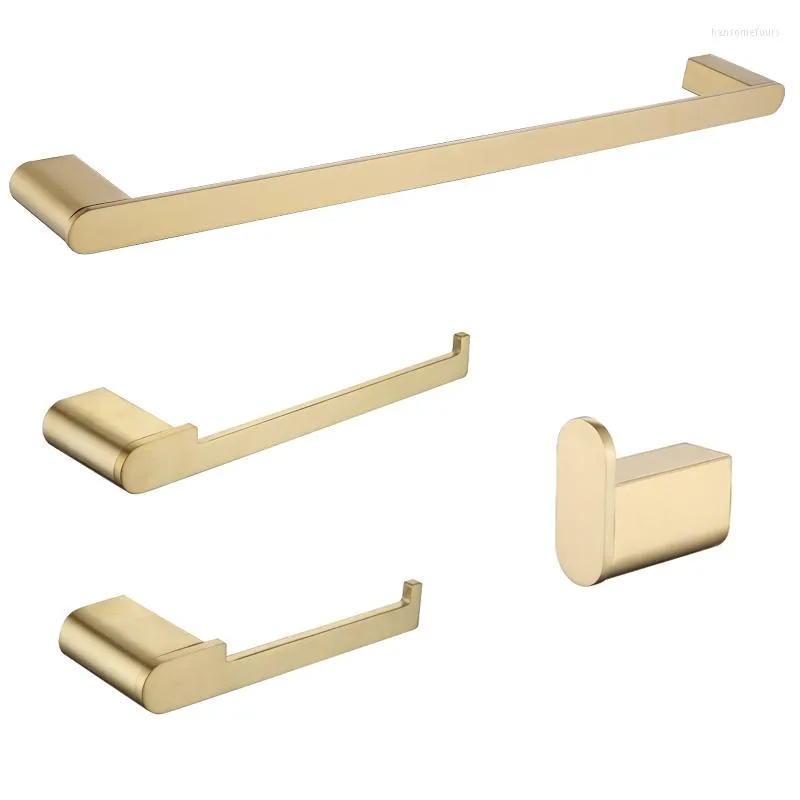 Bath Accessory Set Gold Bathroom Accessories 304 Stainless Steel Toilet Paper Holder Tooth Brush Wall Mount Towel Bar Hardware