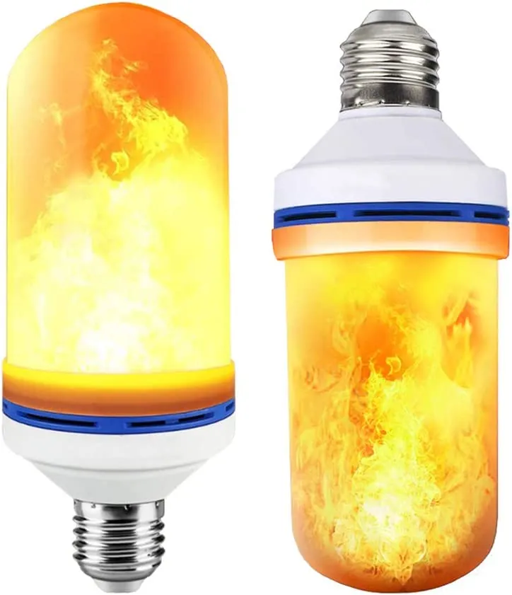 6W E26 LED Flame Effect Light Bulb - 4 Modi Fire Flickering lampen voor kerstdecoratie -atmosfeerverlichting