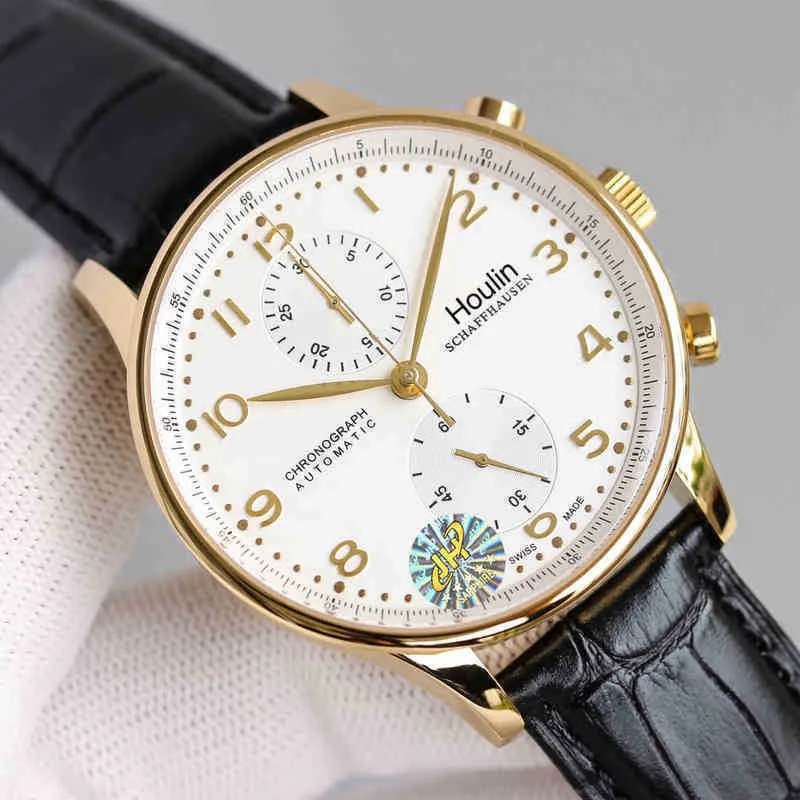 IWCS Designer LW relógio BP-Factory Luxo SUPERCLONE Swiss Houlin Watch Portugal Couro Real Cinto Português Impermeável Masculino Famoso Mecânico Totalmente Automático Zfze