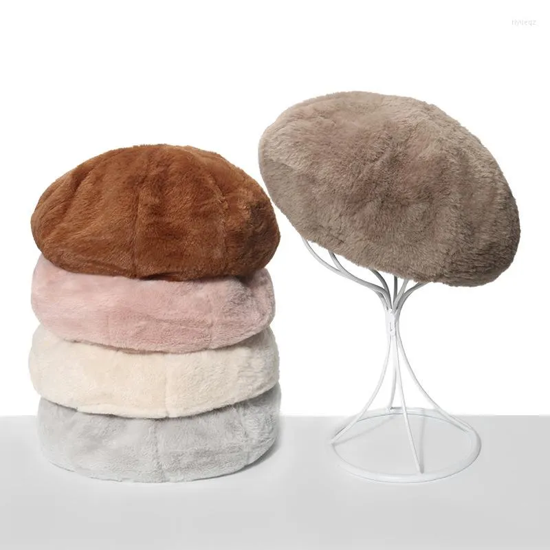 Bérets 2022 Chapeau de peintre japonais de haute qualité comme béret chaud en fourrure en hiver casquettes pour femmes Boinas Para Mujer Chapeau
