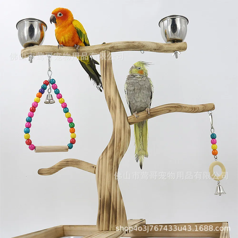 Birdcage Feeder Und Chew Toy Für Papageien Naturholzstandplattform, 2024  Version Von 136,45 € | DHgate