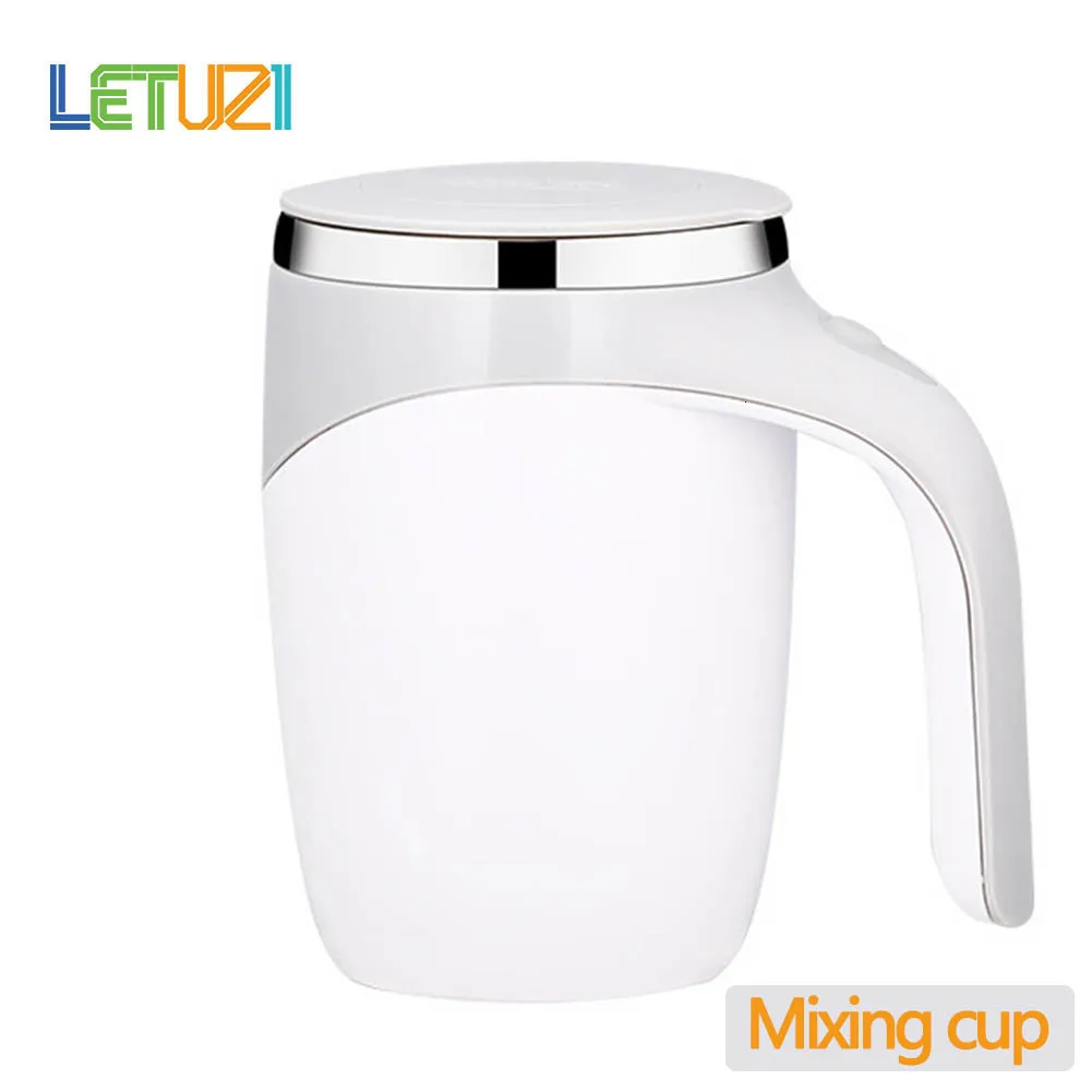 Mugs Stainless Steel Mixing Cup Smart Self Stirring Magnetic Coffee Mug Temperature Teacup for Home Office Mixer Thermal Cups 221122