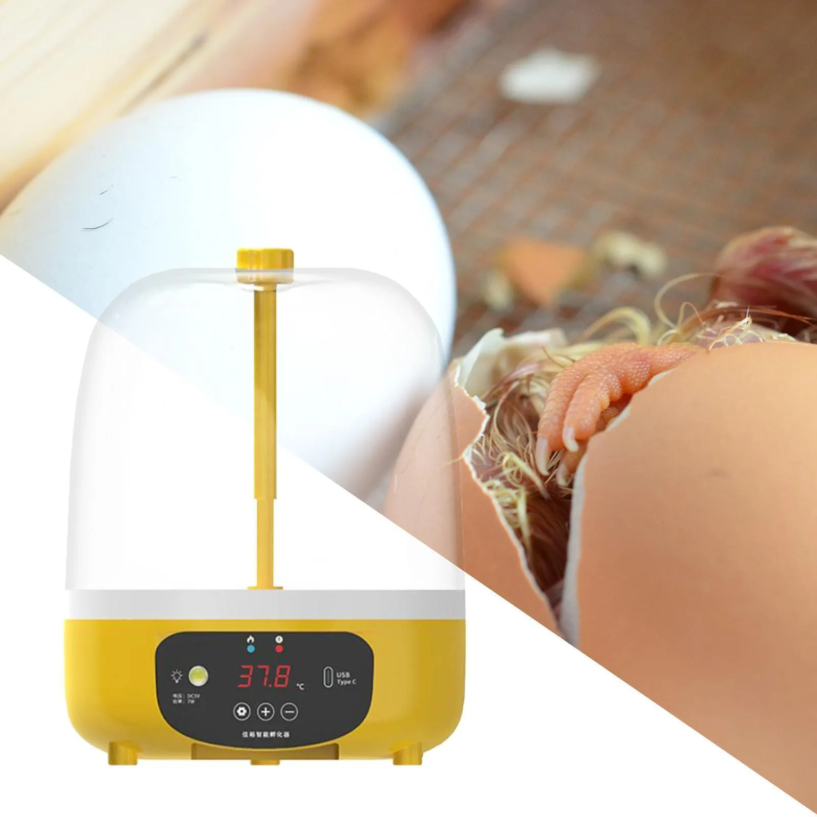 Mini Digital Automatic Egg Incubator 5 Eggs Auto Turner Temperature Control Poultry Hatcher Machine for Hatching Chicken Goose