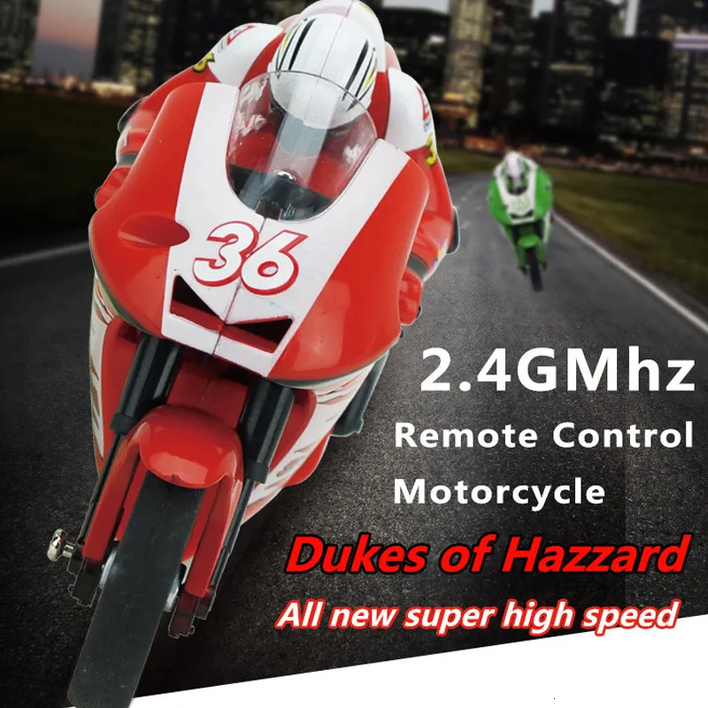Electric RC Car Create Toys 8012 Motorcycles 4 Channel Remote Control Goes on 2 Wheels Motorbike RTR 221122