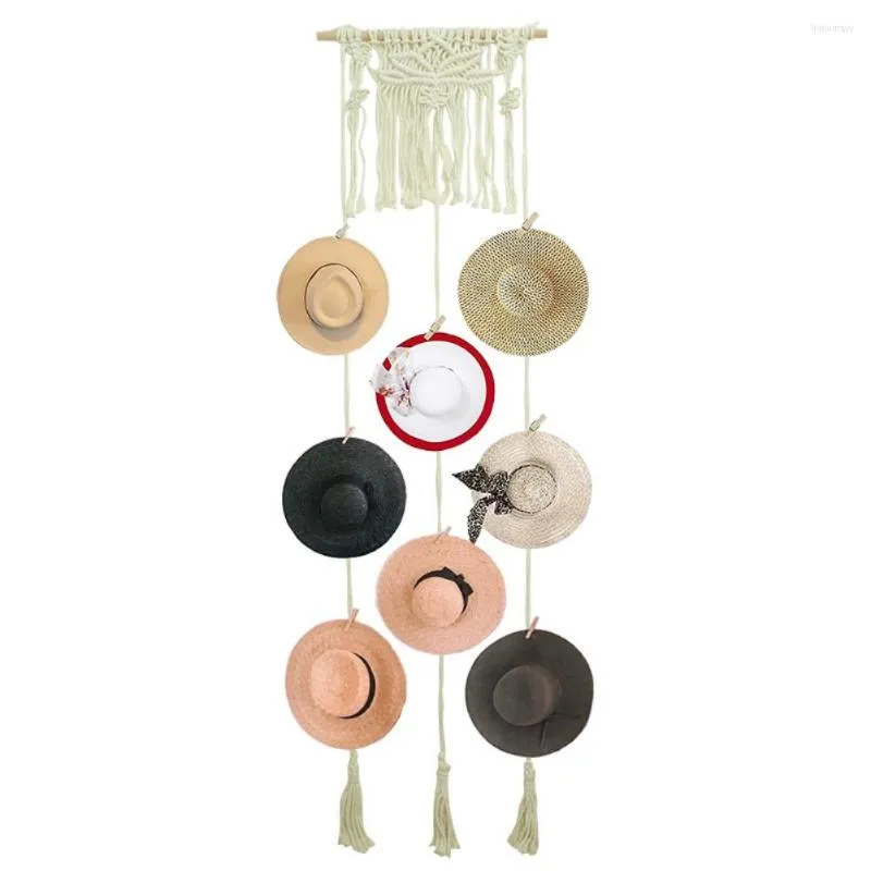 Cintre pour chapeau en macramé, support mural pour chapeau, cintre pour  chapeau Fedora, organisation de chapeau