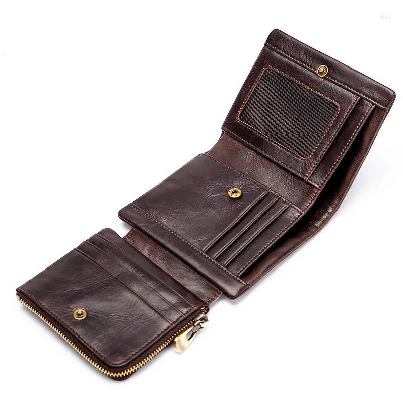 Wallets Men Leather Short Male Purse Genuine Holders Mens Wallet Small Coin Pocket Carteira Masculina