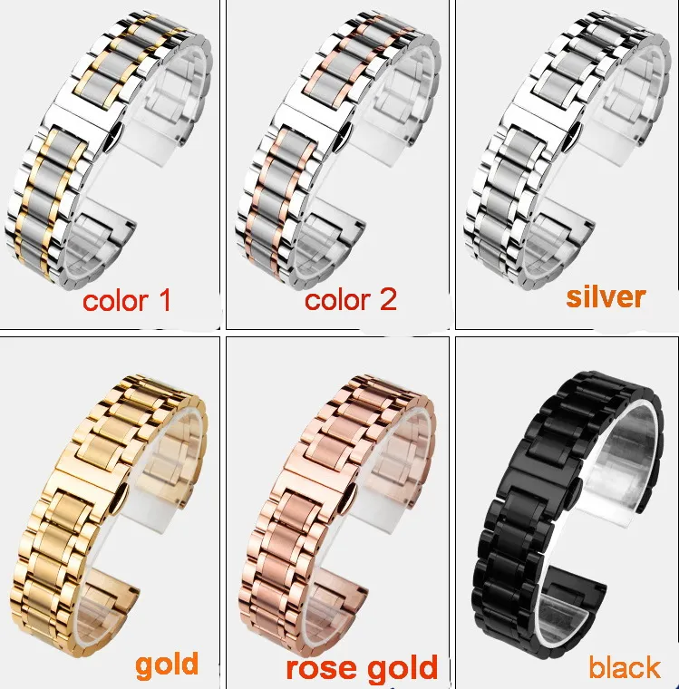 Bracelets de montre design étanches en acier inoxydable, accessoires de montres no36