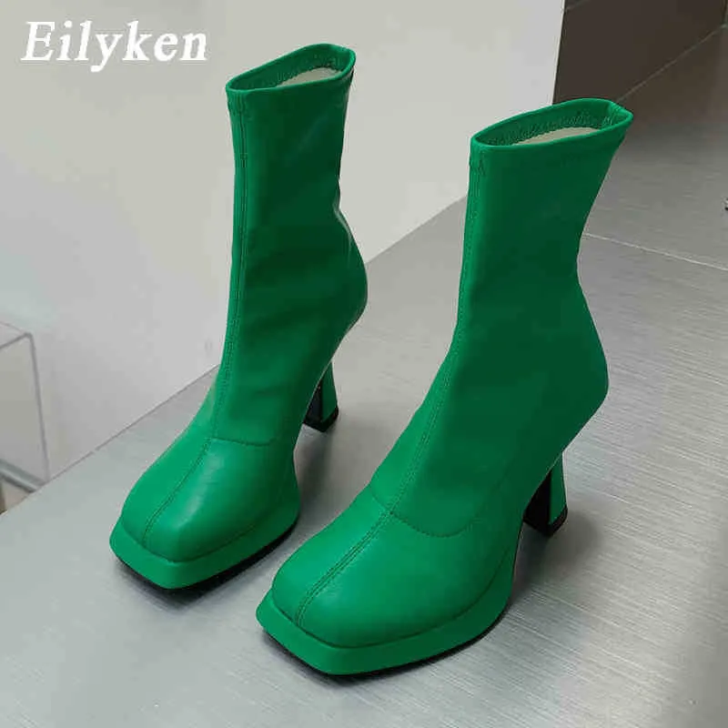 Boots 2023 New Brand Stretch Women Ankle Boots Fashion Low Platform