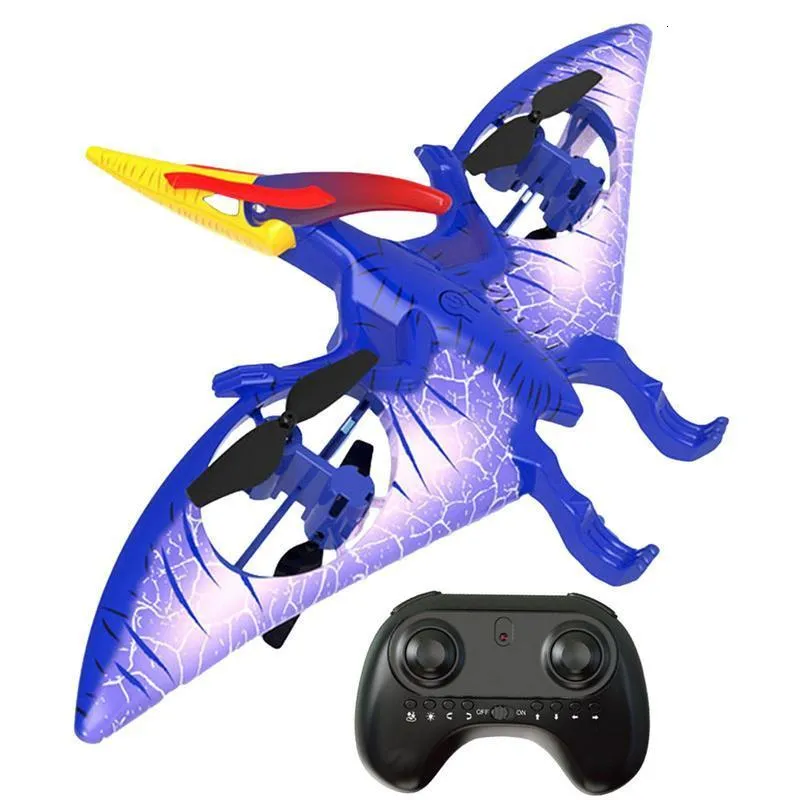 Elektriska RC Animals Dinosaur Flying Pterosaur Toys Electric Remote Control Simulation Animal Model Barn Toddlers pojkar födelsedagspresent 221122