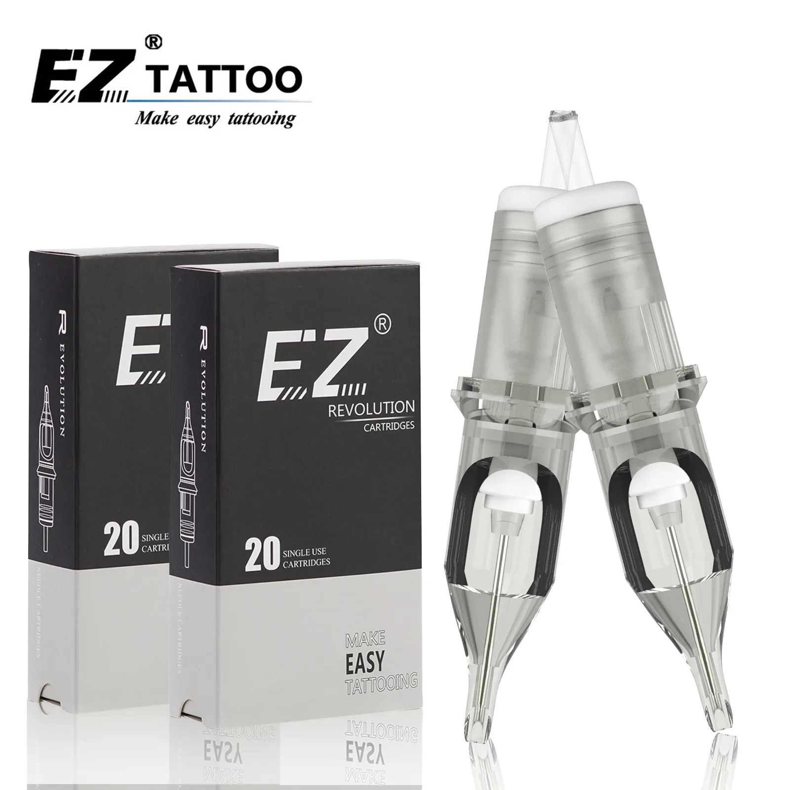 Tattoo Needles EZ Revolution Cartridge Round Liner #10 0.30mm needle RC1003RL RC1005RLRC1007RL RC1009RL RC1014RL 20 pcs lot 221122