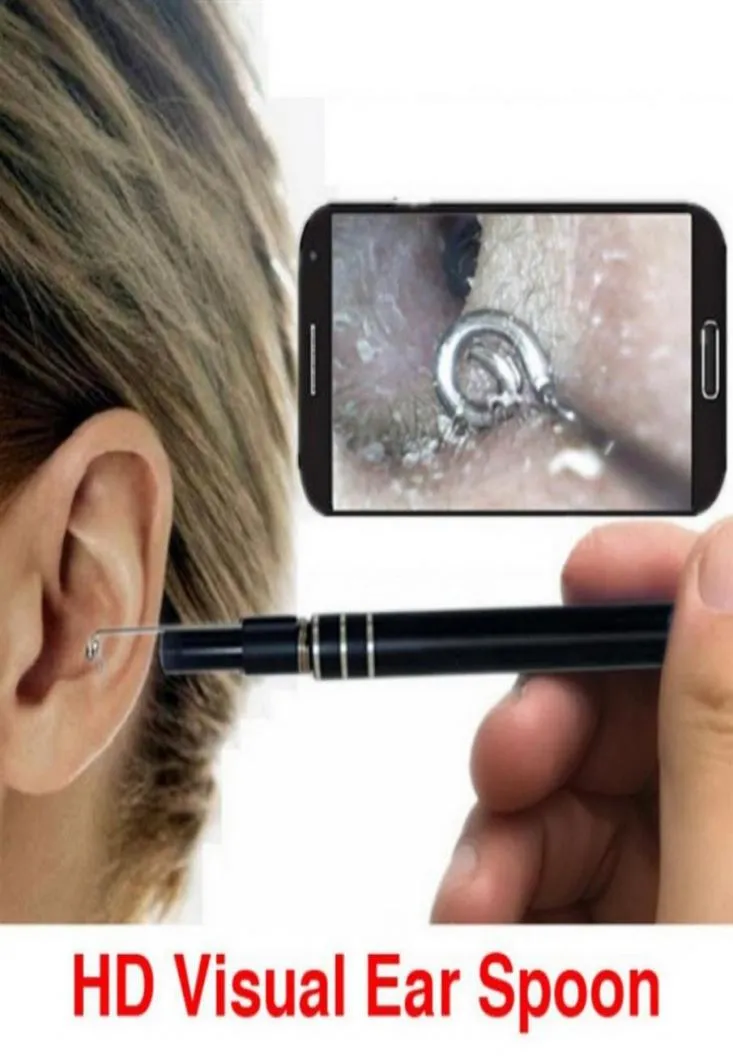 1 5m 5 5mm内視鏡Earpick 2IN1 USB耳のクリーニングHD視覚耳スプーンミニカメラ耳洗浄ツール213N