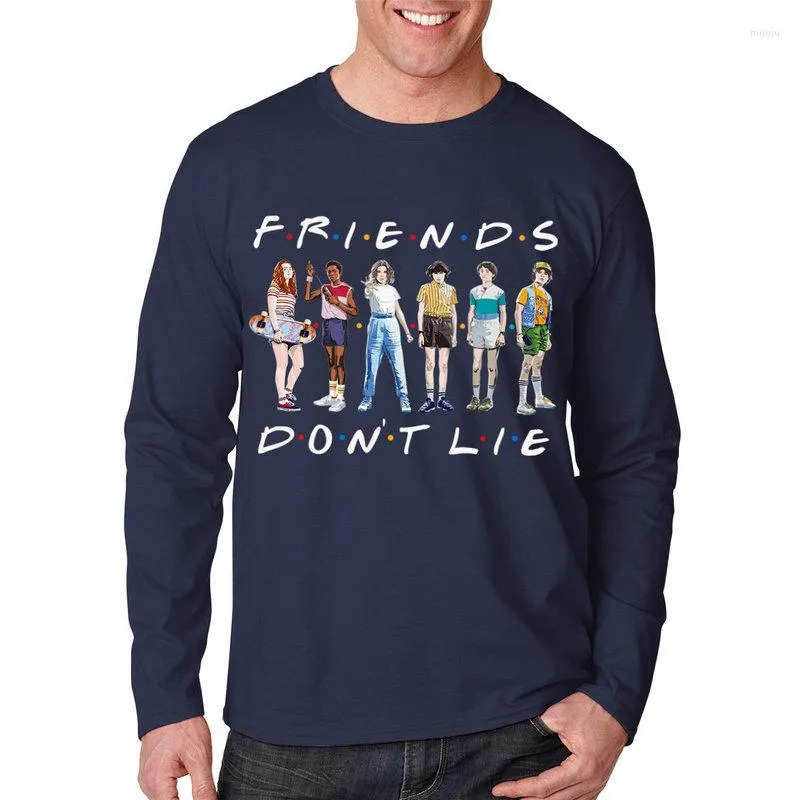 Men's T Shirts Copule Tee FRIENDS Dont Lie 90's Famous TV Show Long Sleeve Black T-Shirt Size XS-2XL