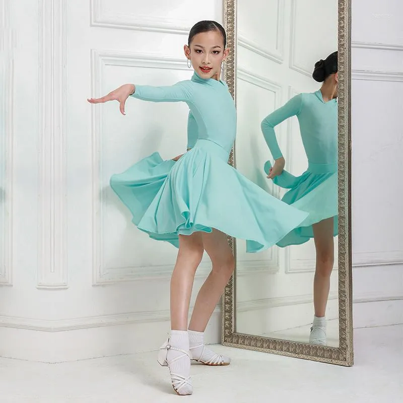 Scene Wear Latin Dance Clothing Professional Kids Practice Clothes Girls Ballroom Competition Dress Samba Tango Outfits Dwy6280