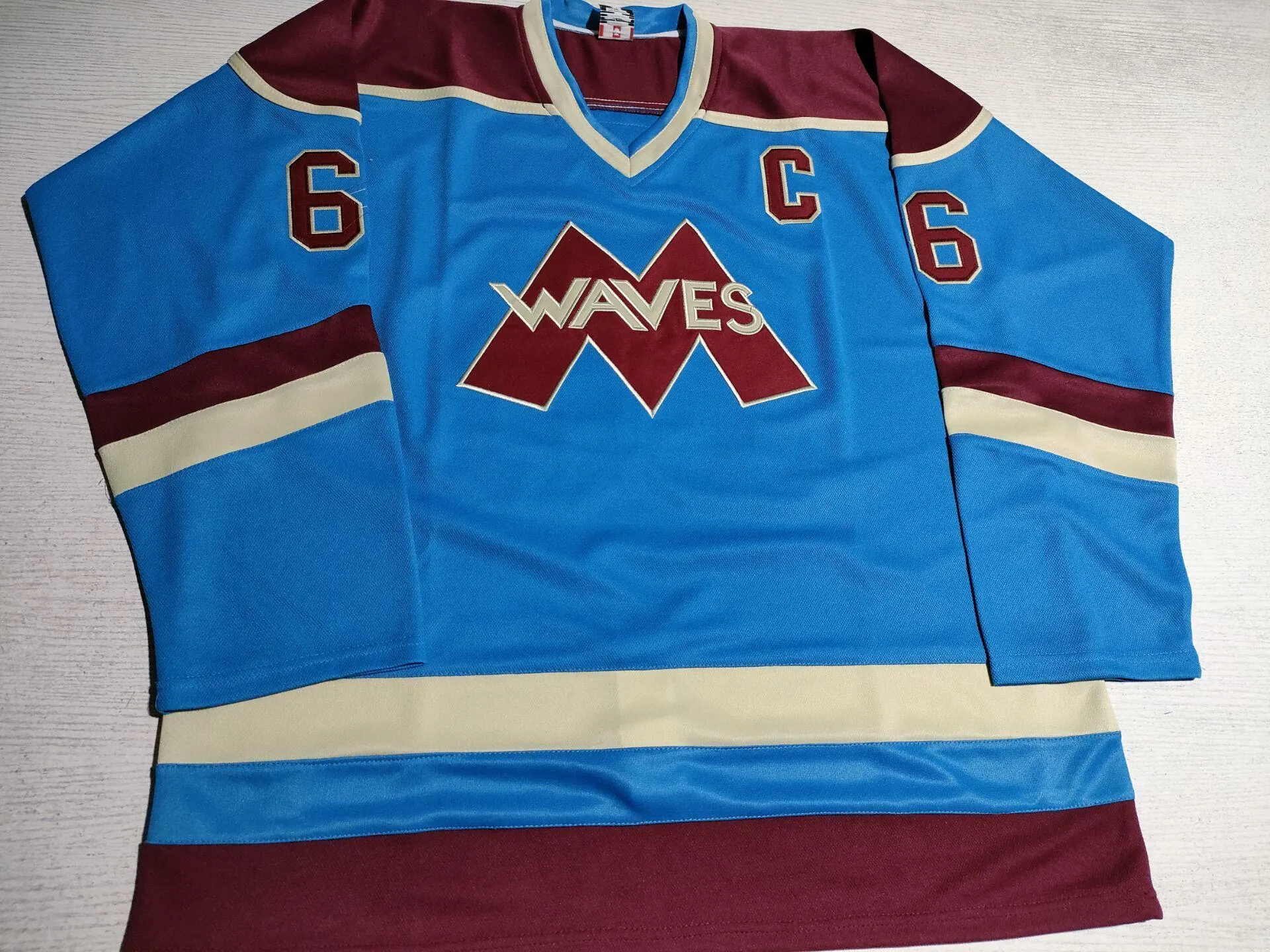 Custom Mens #66 Gordon Bombay Hockey Jerseys VERY RARE NO RESERVE Gunner Stahl Mighty Waves Hockey Jersey Or Any Name Number