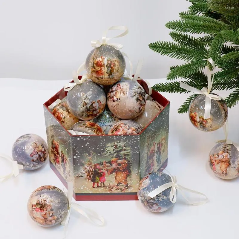 Décoration de fête 14pcs / set boules de sapin de noël pendentif ornements boule suspendue décorations en plastique maison vacances Navidad année décor cadeau