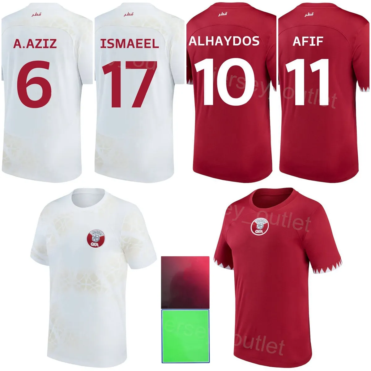 National Team Soccer Qatar 11 Akram Afif Jerseys 22-23 World Cup 16 Boualem Khoukhi 3 Abdelkarim Hassan 6 Abdulaziz Hatem Almoez Ali Pedro Miguel Football Shirt Kits Kits