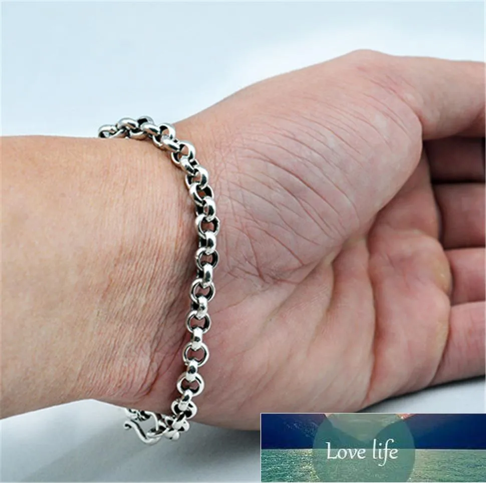925 braccialetto di Belcher in argento sterling o rolo gioielli fatti a mano 4 mm di larghezza per maschile ragazzi ragazze ragazze