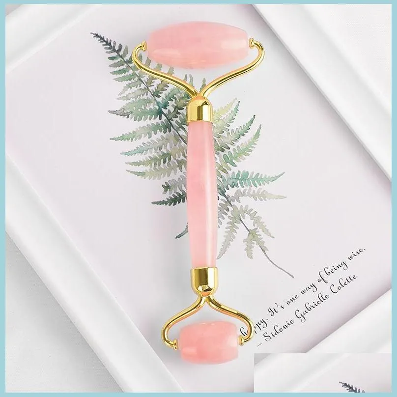 Face Massager Factory Direct Sale Rose Quartz Facial Roller Masr Real Natural Pink Jade Mas For Face Drop Delivery Health Beauty Dhafi