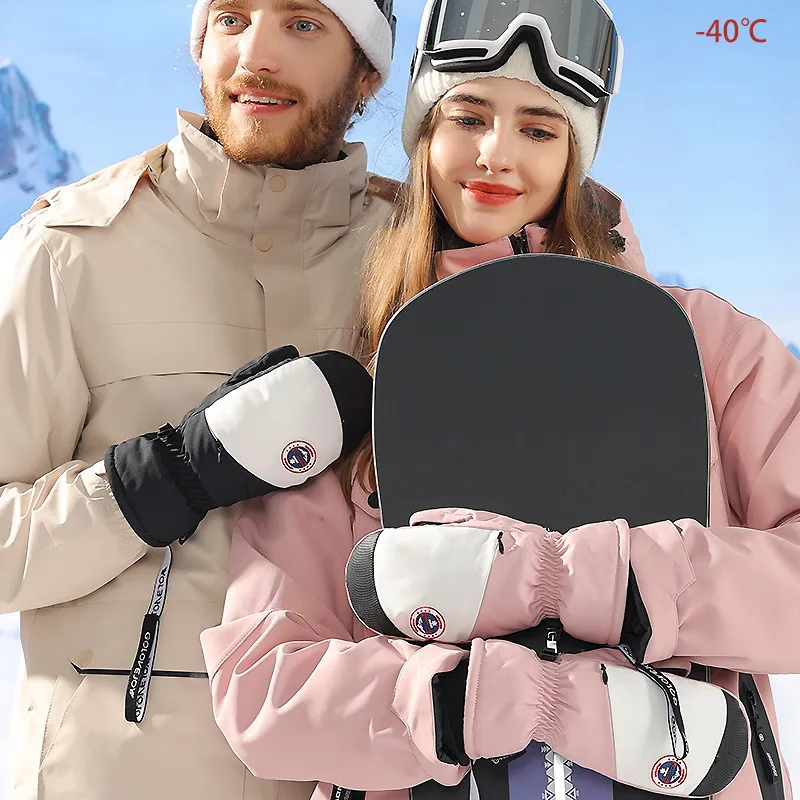 Ski Gloves Five Fingers Gloves Ski Snowboard Woman Inside Wrist Guard Double Finger Touch Screen Antiskid Waterproof Man er 221123