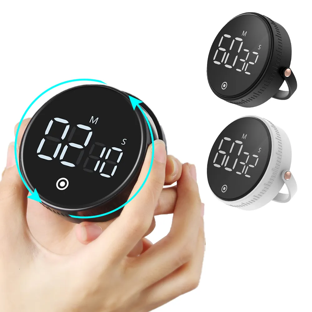 Timer Da Cucina Digitale OQIMAX Con Ampio Display LED 3,5'' – Conto Alla S Rotazione E Cronometro – Magnetico E Regolabile (Volume E Luminosità) – 3 Batterie Incluse