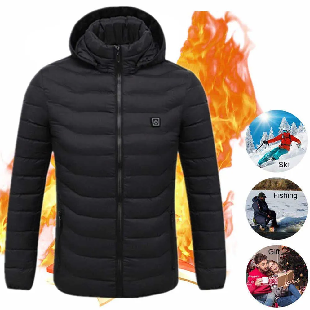 Lightweight Heated Coat Women's Men's Usb Smart Heating Hooded Puffer Jacket Warm Electric Heated Jacket For Outdoor