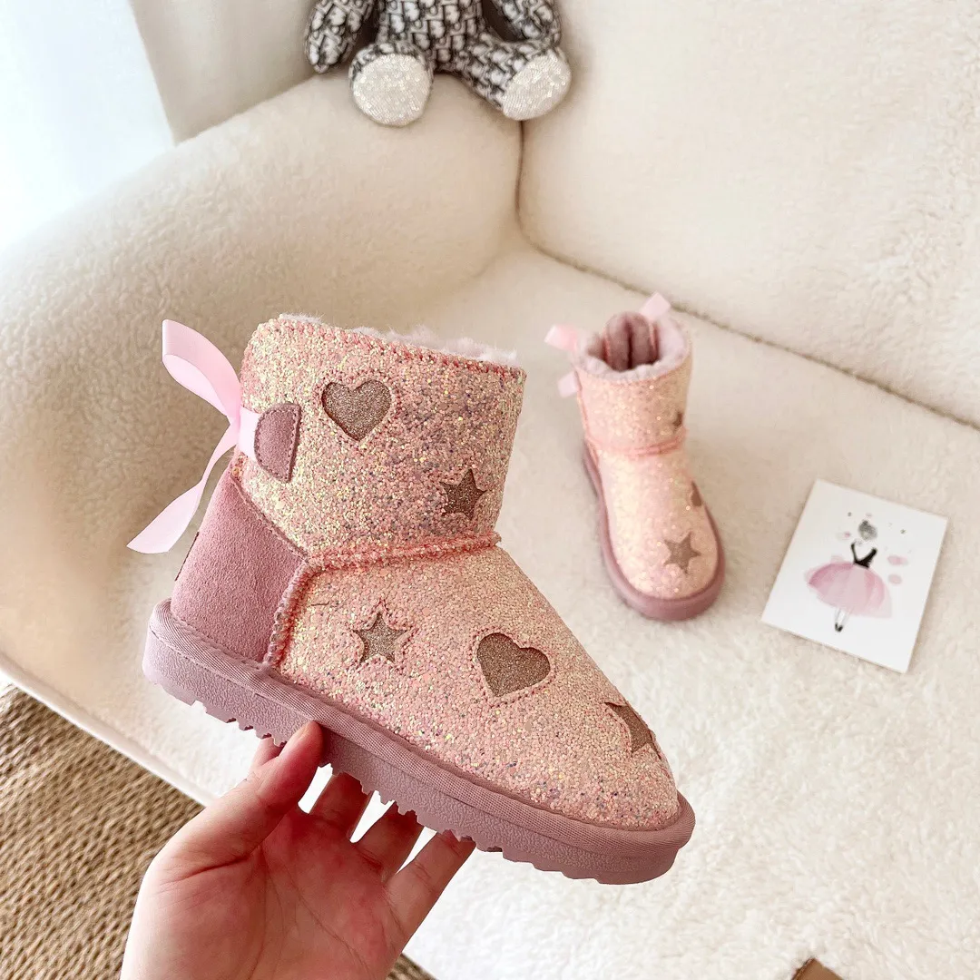 Australia Classic Uggly Kids Boots Girls Uggs Shoes Bow Children