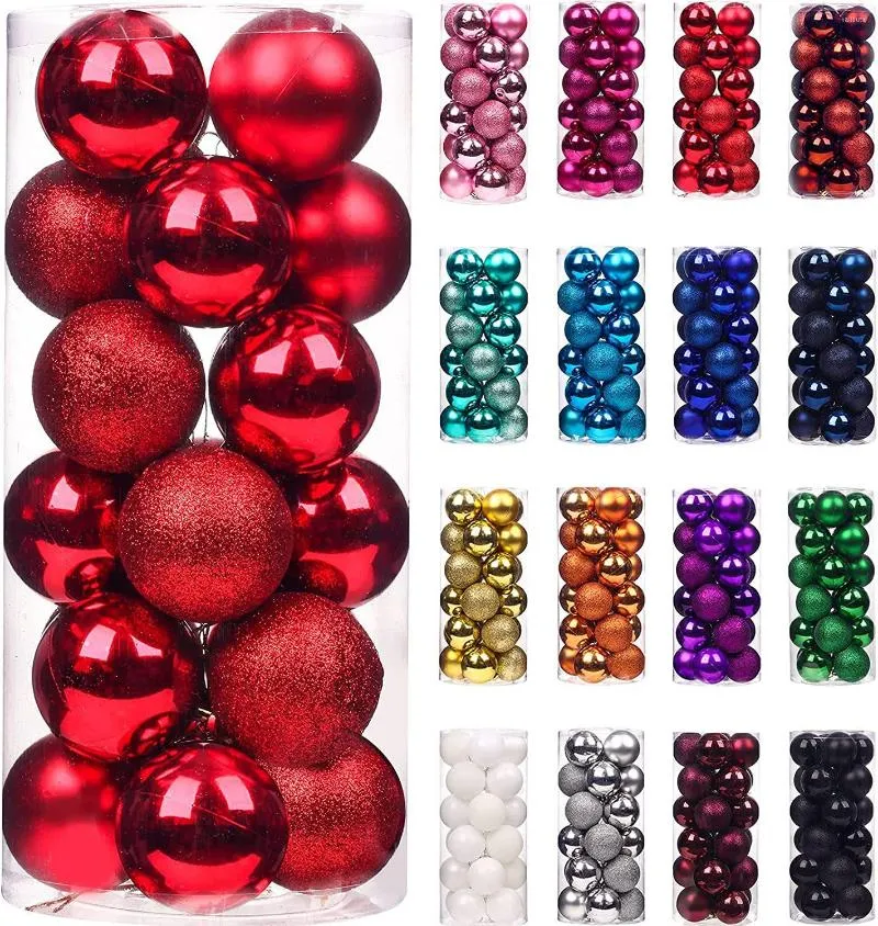 Party Decoration 24Pcs Mini Christmas Balls Ornaments Small Shatterproof Baubles Xmas Tree Hanging Ball For Holiday Wedding Decor