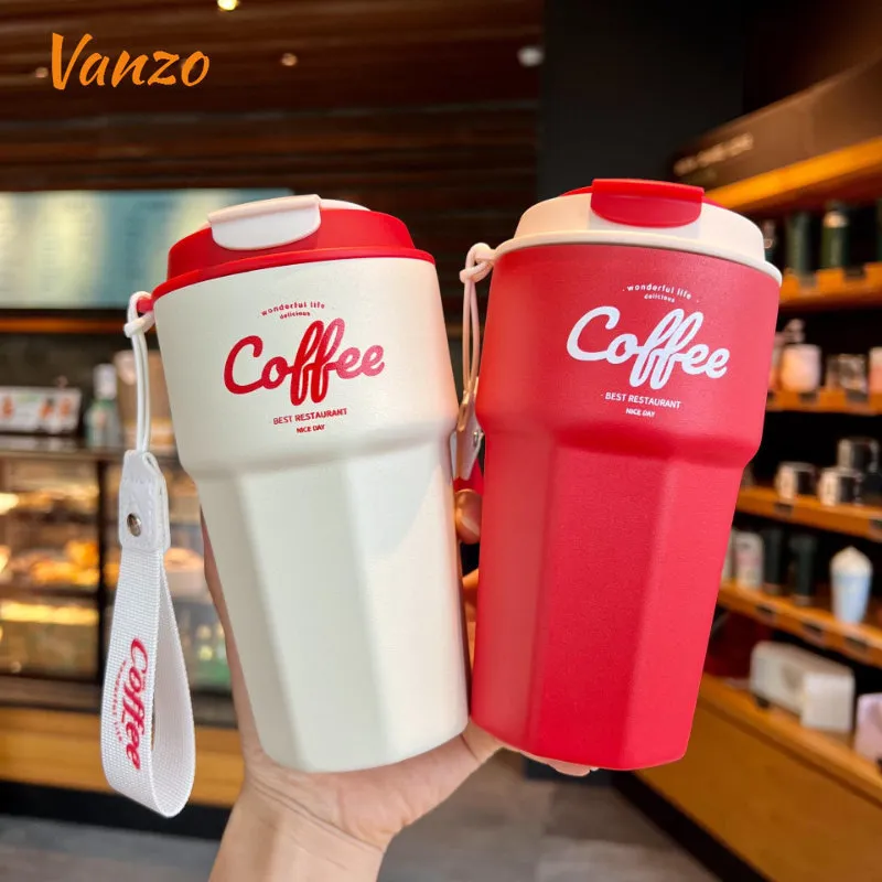 Water Bottles 420ml620ml Double Stainless Steel Coffee Mug Leak-Proof Thermos Travel Thermal Vacuum Flask Insulated Cup Milk Tea Bottle 221122