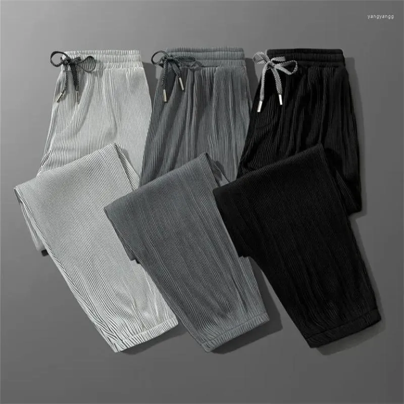 Men's Pants Men's Summer Sweatpants Outdoor Comfort Ice Silk Quick-dry Plus Size Jogging Sport Lightweight Leisure Trousers 2022