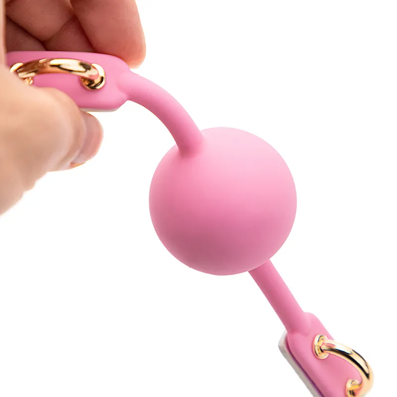 Bondage BLACKWOLF Soft Silicone Ball Gag Oral Fixation Mouth Stuffed PU Leather Band Sex Toys for Couples Adul_voghion.com