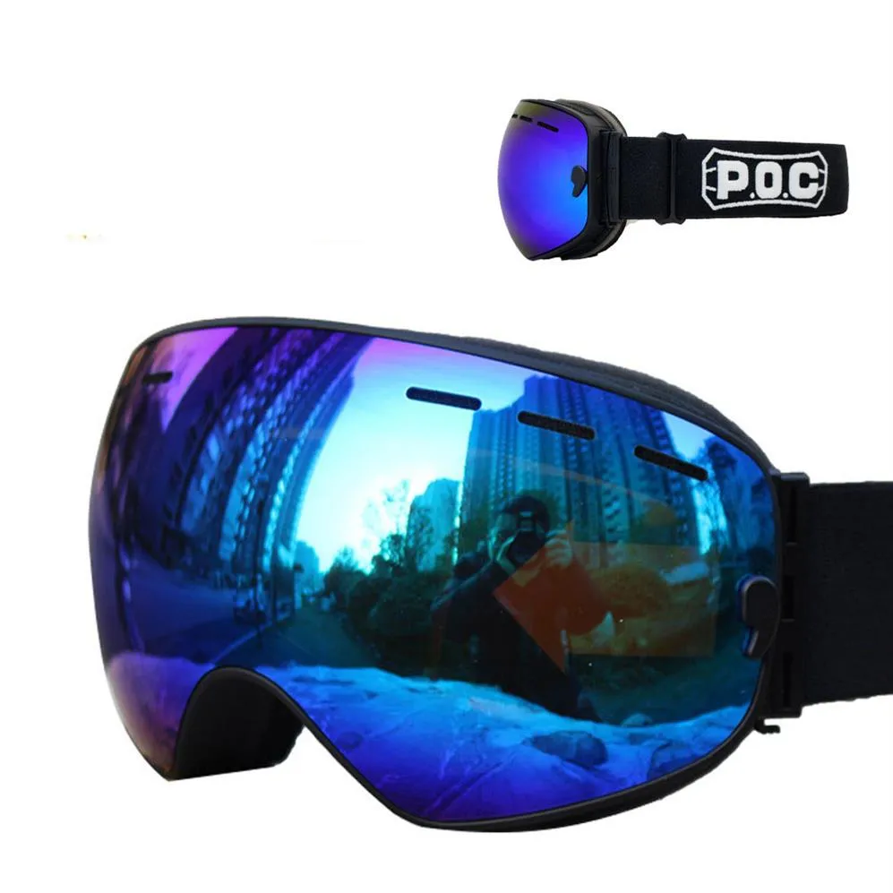 POC Double Couches Anti Fog Ski Goggles Snowmobile Ski Mask Ski Ski