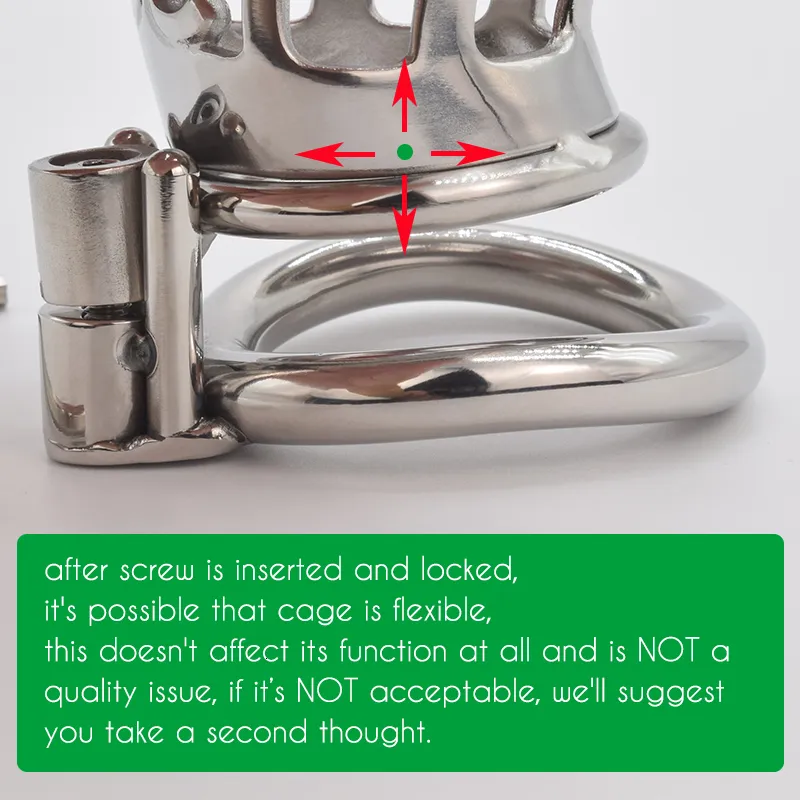 Metal Chastity Cage For Men With Secure Screw Lock And Steel Rings_voghion.com
