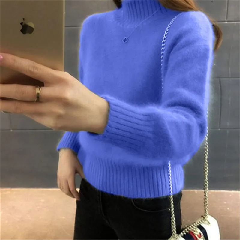 Kobiety swetry jesienne kaszmirowe sweter kobiety wełna zimowa wełna aksamitna polarowa miękka elastyczność swobodna gęsta pullover ciepła luźna 221123