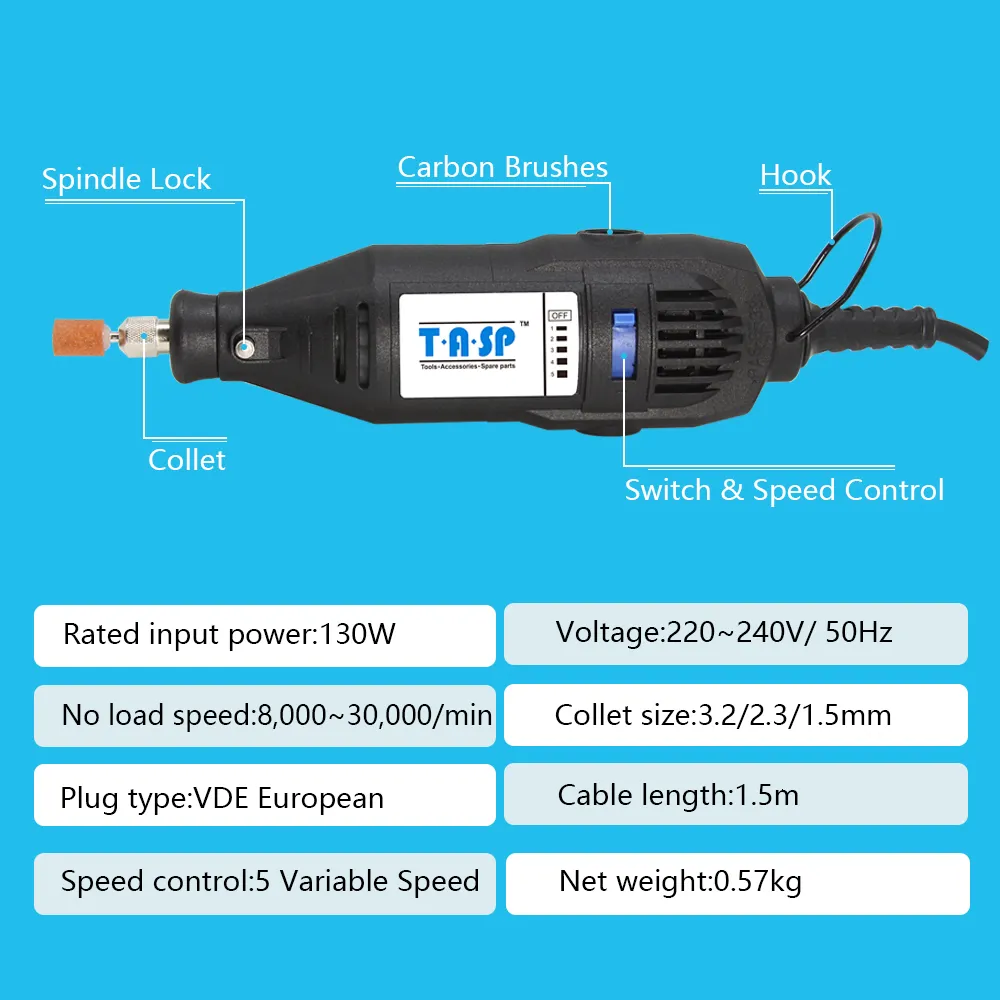 Electric Drill TASP 230V 130W Dremel Rotary Tool Set Mini Engraver Grinding Kit With Accessories Power Tools For Craft Projects 221122 From 32 39 DHgate