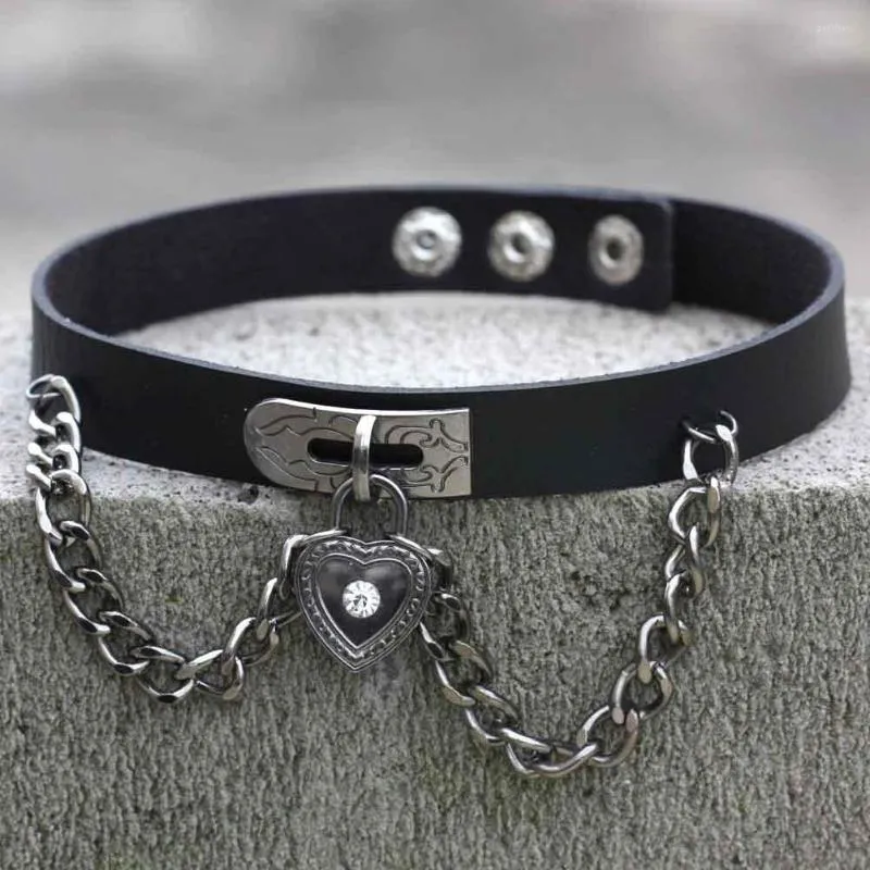 Heart Choker Womens Leather Choker Women's Gothic Lace Leather