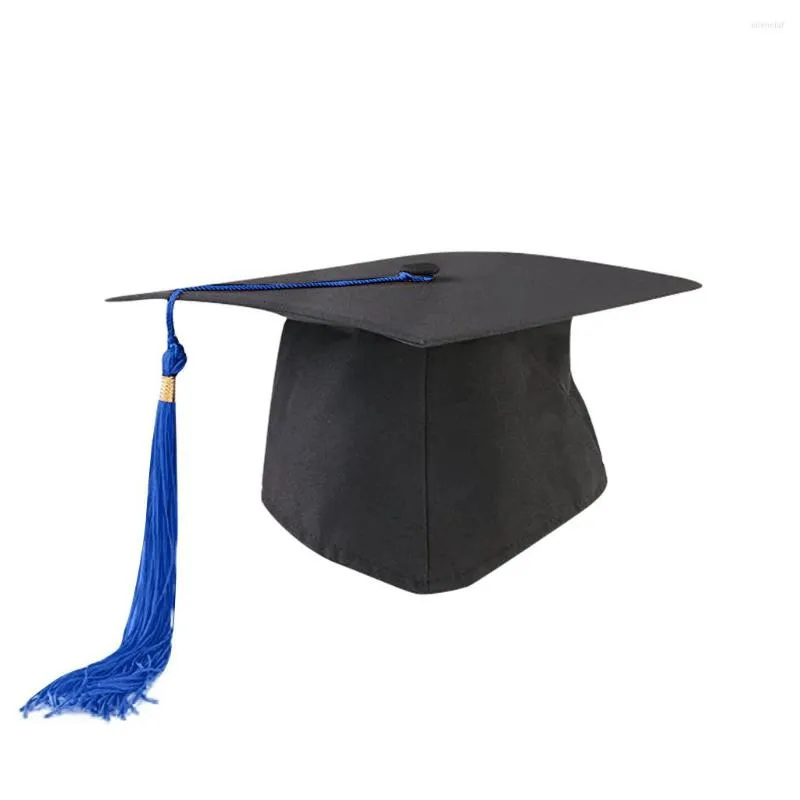 Bérets de haute qualité adulte enfant Bachelor Graduation Caps avec des glands pour la cérémonie réglable University Party Supplies