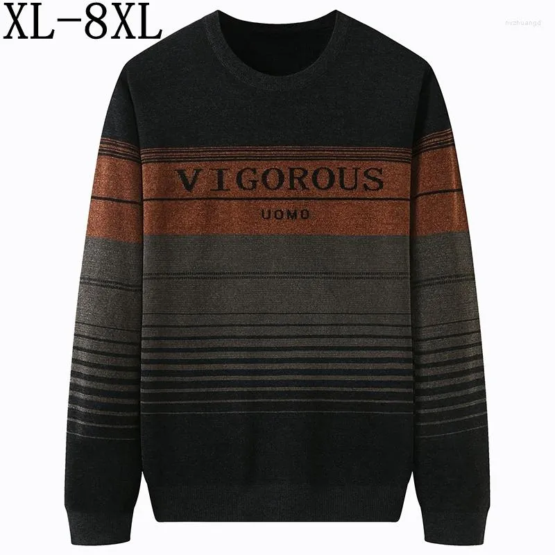 Herentruien 7xl 6xl 8xl 2023 Herfst Winter losse oversized trui Men Pullover Dikke warme heren Jumpers Casual trek Homme Hiver