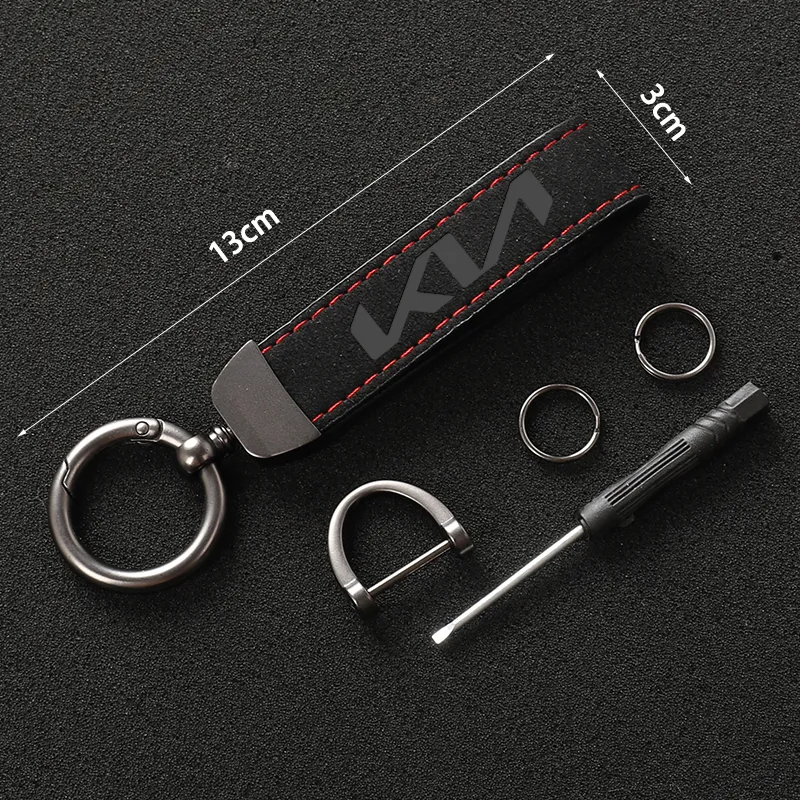 Fashion Leather Keychain 360 grader roterande hästsko spänne fin nyckelring för kia sportage ceed picanto niro k5 k9 ny logotyp