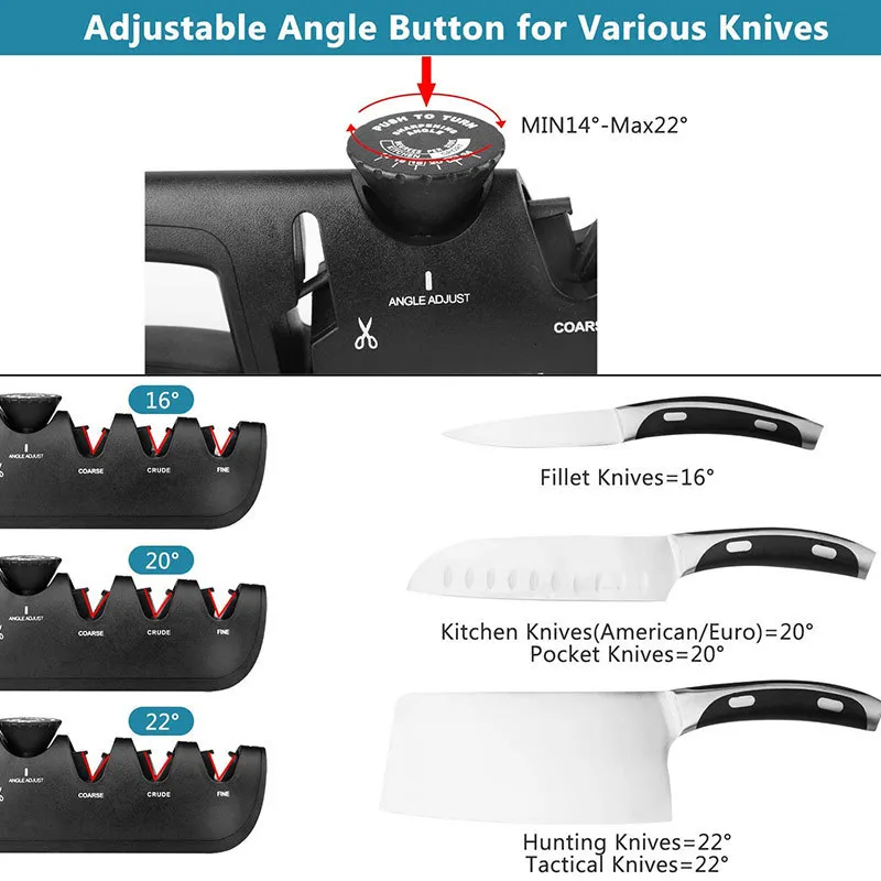 Knife Sharpener 5 in 1 Adjustable Angle Kitchen Grinding Machine