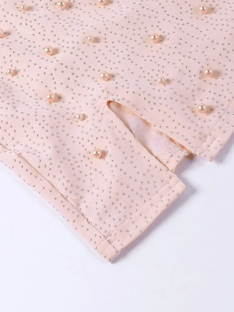 Viifaa Beaded Two Piece Dress Urbanic Set Long Sleeve Crop Top And Mini Skirt For Women Sexy