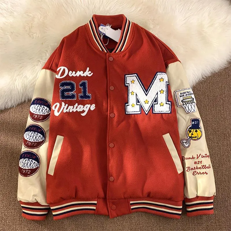 Womens Jackets American style Mletter embroidered coat female Y2K street hiphop trend baseball uniform couple casual loose cardigan 221122