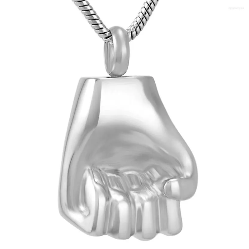 Подвесные ожерелья MJD9724 Рука прочности удерживает мою любовь Мемориальное ожерелье из нержавеющей стали с кремацией